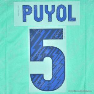 Official Reissue 2010-11 Barcelona Away & Third Name Set #5 PUYOL (Sipesa)