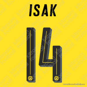 2016-18 Borussia Dortmund Home Name Set #14 ISAK (Repro)