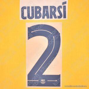 Original Player Issue 2024-25 Barcelona Away Name Set #2 CUBARSÍ Cup (TPT)