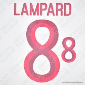 2012 England UEFA Euro Home Name Set #8 LAMPARD (Repro)
