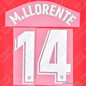 2019-23 Atletico Madrid La Liga Home Name Set #14 Marcos LLORENTE (Repro)