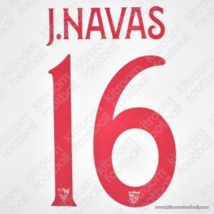 Original Player Issue 2020-23 Sevilla Cup Home Name Set #16 Jesus NAVAS