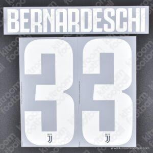 Original Player Issue 2019-20 Juventus Home Name Set #3 BERNARDESCHI (DekoGraphics)