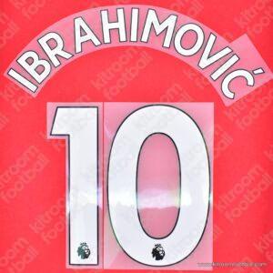 Official 2017-18 Manchester United Premier League Home Name Set #10 IBRAHIMOVIC