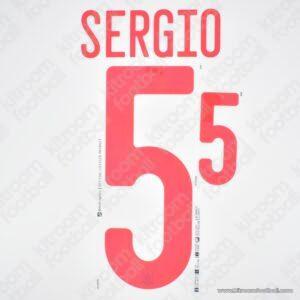 Original Player Issue 2019-22 Spain UEFA Euro,UEFA Nations League Home Name Set #5 SERGIO (DekoGraphics)