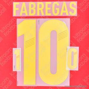 Original Player Issue 2012 Spain UEFA Euro Home Name Set #10 FABREGAS