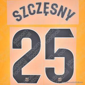 Original Player Issue 2024-26 Barcelona La Liga Goalkeeper Name Set #25 SZCZESNY Black (TPT) - Image 1