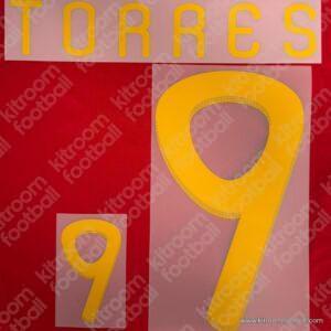 Official Reissue 2010 Spain FIFA World Cup Home & Away Name Set #9 Fernando TORRES (DekoGraphics)
