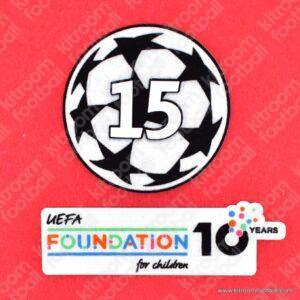 Original Player Issue 2025-26 Real Madrid UEFA Champions League Starball 15 Winner Trophy + Foundation 10th Anniversary Patch (Sporting ID)