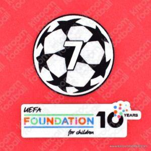 Original Player Issue 2024-26 AC Milan UEFA Champions League Starball 7 Winner Trophy + Foundation 10th Anniversary Patch (Sporting ID)