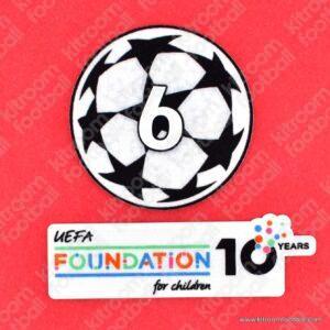 Original Player Issue 2024-26 Bayern Munich, Liverpool UEFA Champions League Starball 6 Winner Trophy + Foundation 10th Anniversary Patch (Sporting ID)