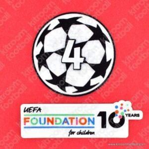 Original Player Issue 2024-26 Ajax UEFA Champions League Starball 4 Winner Trophy + Foundation 10th Anniversary Patch (Sporting ID)