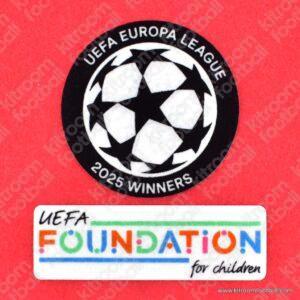 Original Player Issue 2025-26 Tottenham UEFA Champions League Europa League 2024-25 Winner + Foundation Patch (Sporting ID)