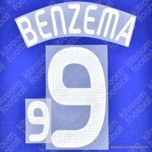 Original Player Issue 2008 France UEFA Euro Home Name Set #9 BENZEMA