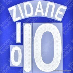 Original Player Issue 2008 France UEFA Euro Home Name Set #10 ZIDANE