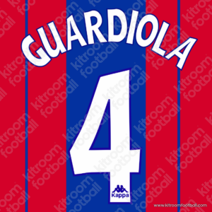 1997-98 Barcelona Home Name Set #4 GUARDIOLA (Repro)