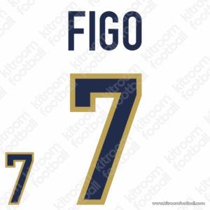 1998-99 Portugal Away Name Set #7 FIGO (Repro) - Image 1