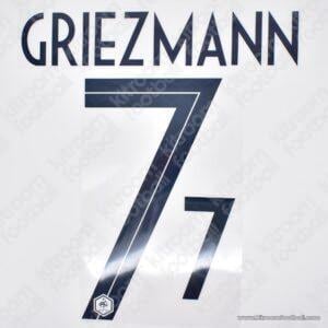 Original Player Issue 2018 France FIFA World Cup Home Name Set #7 GRIEZMANN (Sporting ID)