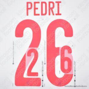 Original Player Issue 2019-22 Spain Away Name Set #26 PEDRI (DekoGraphics)