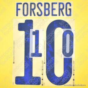 Original Player Issue 2022 Sweden FIFA World Cup Home Name Set #10 FORSBERG (DekoGraphics)