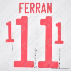 Original Player Issue 2019-22 Spain UEFA Euro,UEFA Nations League Away Name Set #11 FERRAN - Image 1
