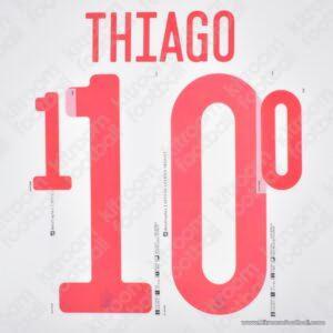 Original Player Issue 2019-22 Spain UEFA Euro,UEFA Nations League Away Name Set #10 THIAGO - Image 1