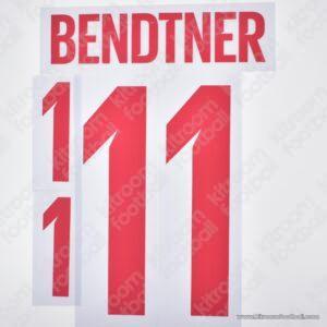 Original Player Issue 2018 Denmark FIFA World Cup Away Name Set #11 BENDTNER - Image 1
