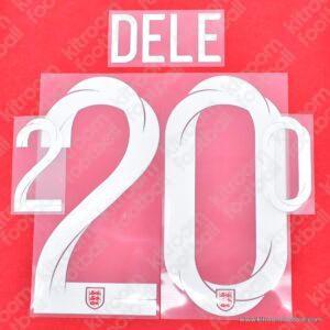 Original Player Issue 2018 England FIFA World Cup Home Name Set #20 DELE (Sporting ID) (Copy)