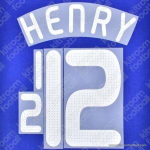 Original Player Issue 2008 France UEFA Euro Home Name Set #12 HENRY - Image 1