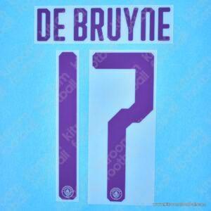 Original Player Issue 2019-20 Manchester City Cup Home Name Set #17 DE BRUYNE