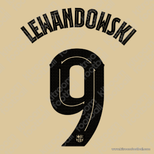 Original Player Issue 2025-26 Barcelona Cup Away Name Set #9 LEWANDOWSKI (TPT) - Image 1
