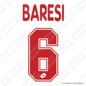 1996-97 AC Milan Away Number #6 BARESI (Repro) - Image 1
