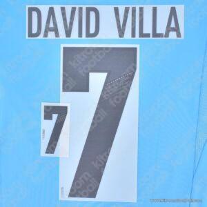 Original Player Issue 2012 Spain UEFA Euro Away Name Set #7 DAVID VILLA - Image 1