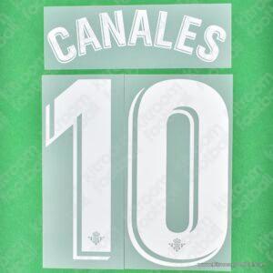 Original Player Issue 2019-23 Real Betis Away Name Set #10 CANALES (TPT)