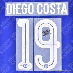 Original Player Issue 2015-16 Chelsea Premier League Home Name Set #19 DIEGO COSTA
