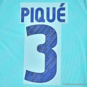 Original Player Issue 2010-11 Barcelona Away Name Set #3 PIQUÉ (Sipesa)