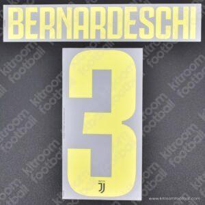 Original Player Issue 2018-19 Juventus Third Name Set #33 BERNARDESCHI (DekoGraphics) - Image 1