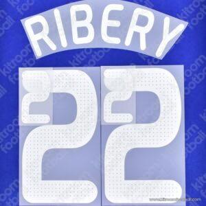 Original Player Issue 2008 France UEFA Euro Home Name Set #22 RIBERY