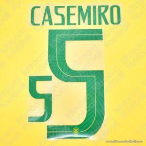 Original Player Issue 2018 Brazil FIFA World Cup Home Name Set #5 CASEMIRO