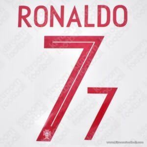 Official 2018 Portugal FIFA World Cup Away Name Set #7 RONALDO (Kids Size) - Image 1