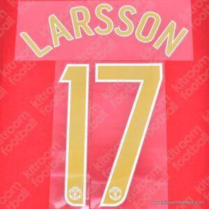 Official Reissue 2006-07 Manchester United Cup Home Name Set #17 LARSSON (Sporting ID) - Image 1
