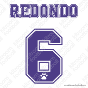 1996-97 Real Madrid Home Name Set #6 REDONDO (Kelme) (Repro)