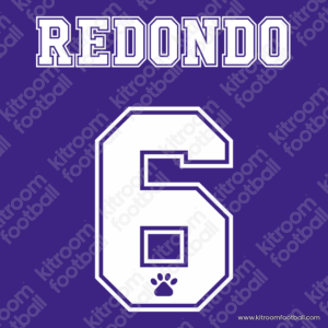 1996-97 Real Madrid Away Name Set #6 REDONDO (Kelme) (Repro)