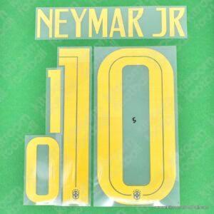 Original Player Issue 2018 Brazil FIFA World Cup Away Name Set #10 NEYMAR JR - Image 1