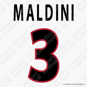 2000-02 AC Milan Away Name Set #3 MALDINI (HQ  Repro)