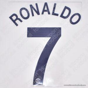 2008-09 Manchester United Cup Away Name Set #7 Cristiano RONALDO (HQ  Repro)