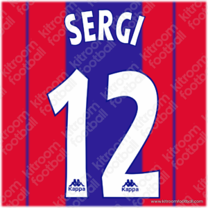 1997-98 Barcelona La Liga Home Name Set #12 SERGI (Repro)