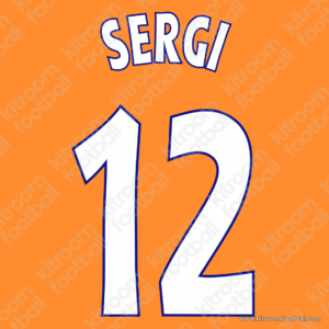1997-98 Barcelona Cup Home & Away Name Set #12 SERGI (Repro)