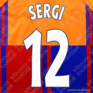 1997-98 Barcelona Cup Home & Away Name Set #12 SERGI (Repro)