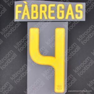 2011-12 Barcelona Home & Away Name Set #4 Cesc FABREGAS (HQ Repro) - Image 1